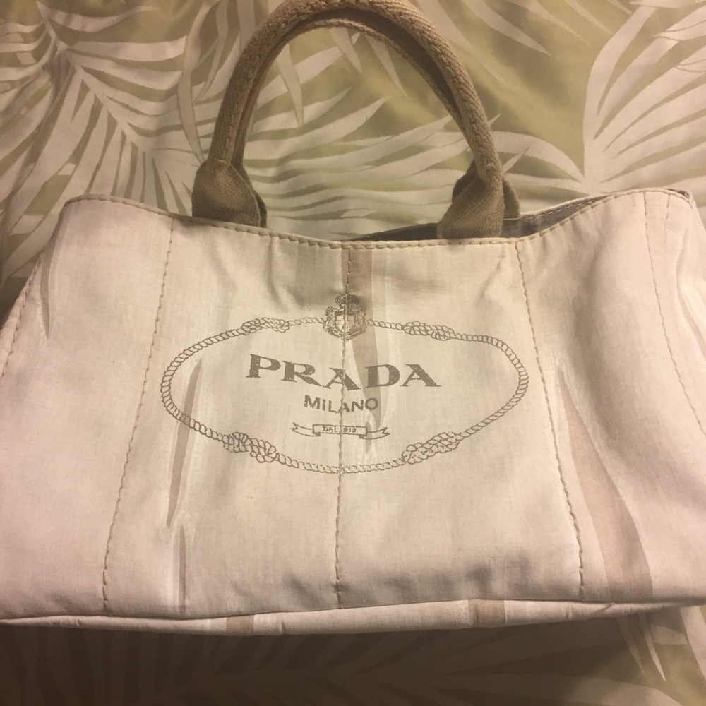 Prada canvas tote