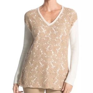 Chico's Christina Lace-front Sweater sz XS and XL