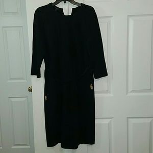 Talbot 3/4 sleeve black belted dress