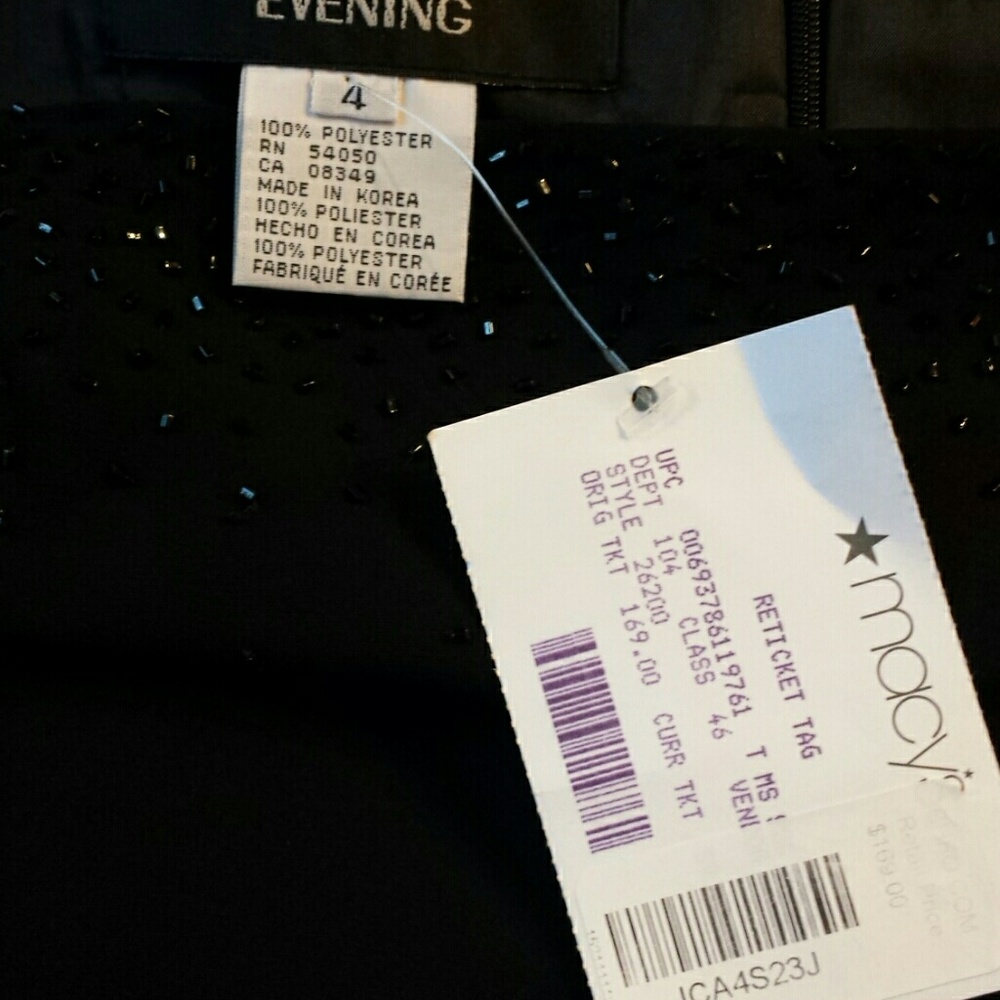 Jones New York Beaded Black Cocktail Dress NWT - Picture 3 of 3