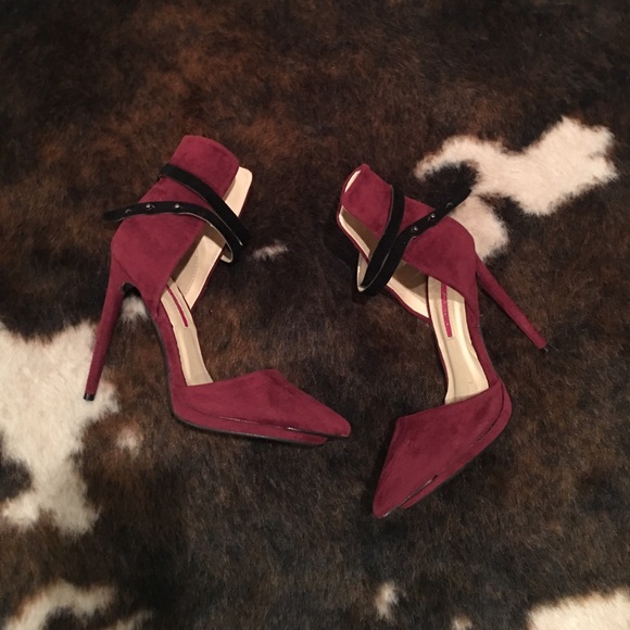 Shoes - ❗️1 Left | Wine Red Suede Strappy Heels size 10