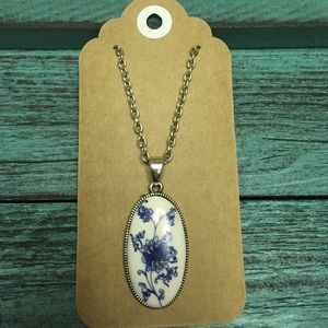 Blue and white necklace