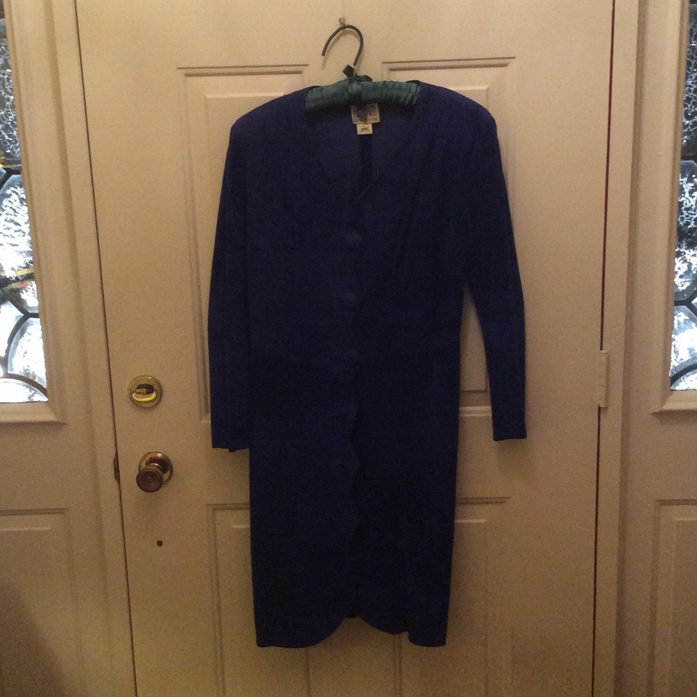 Genuine indigo leather dress