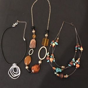 Three costume necklaces
