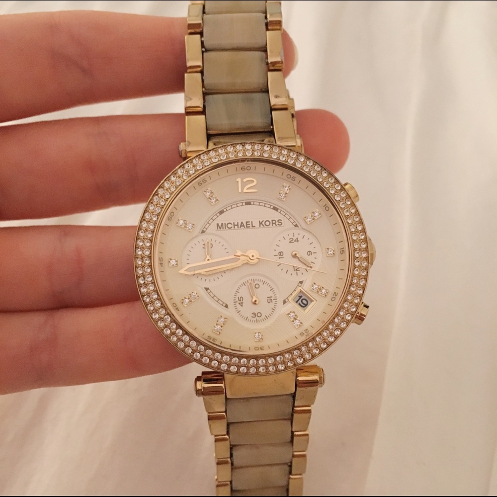 Michael Kors Gold and Tortoise Watch MK5632