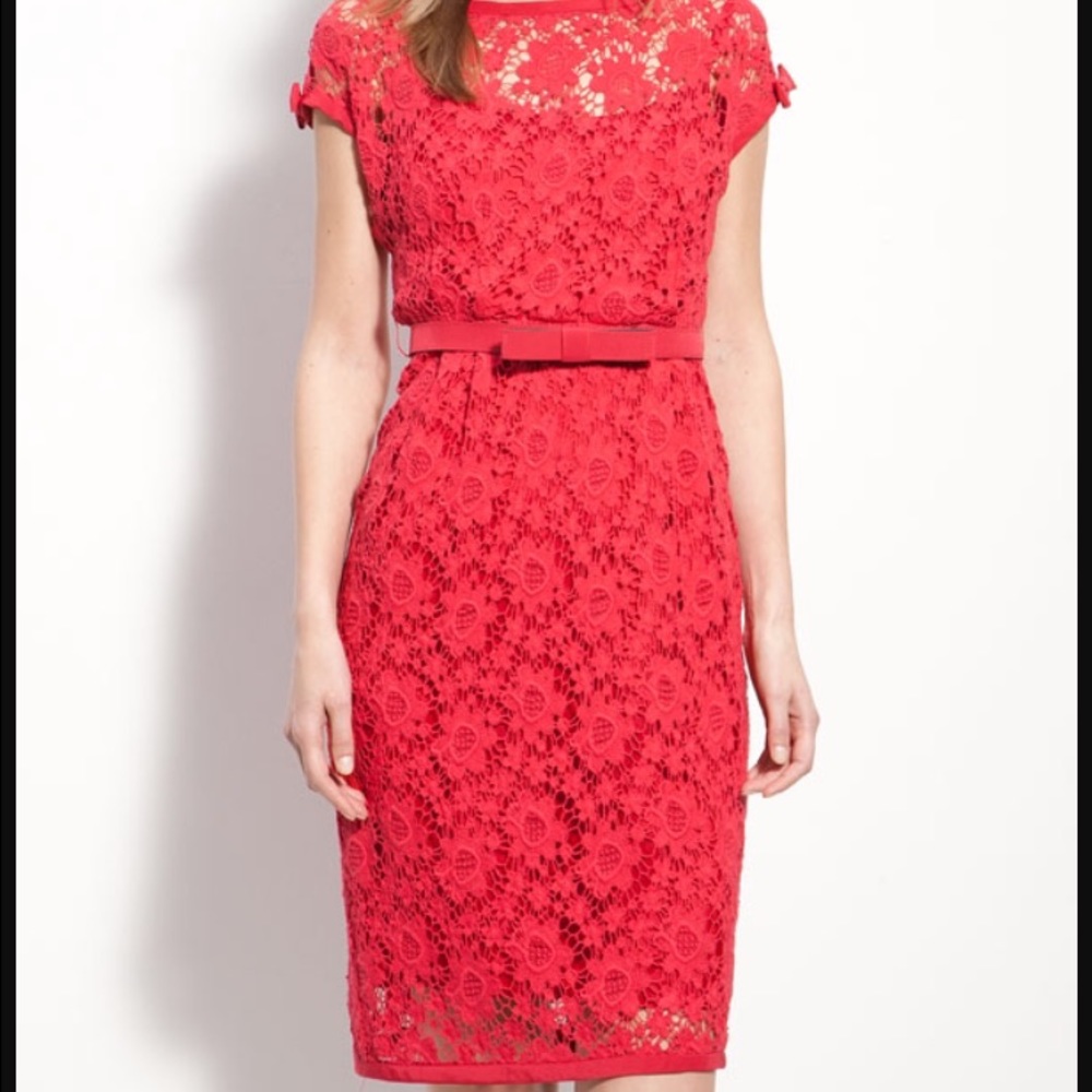 Nanette Lepore Red Lace Dress
