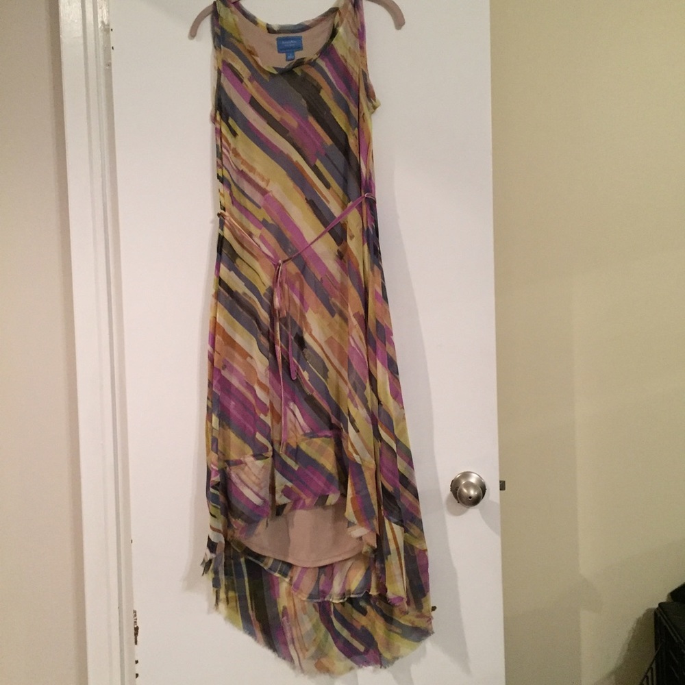 Multicolor, hi- low hem dress