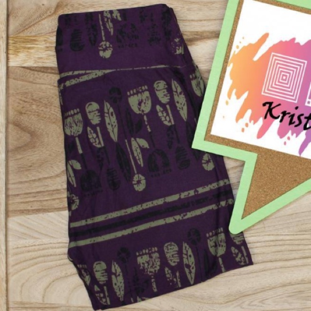 Lularoe os purple gray black leggings