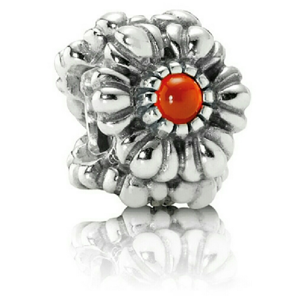Pandora birthday blooms carnelian July charm