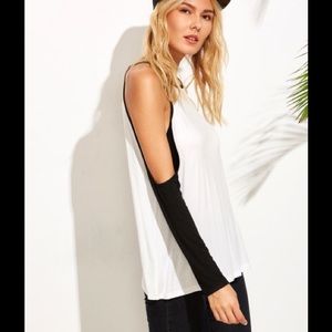 Tops - White Raglan Sleeve Cold Shoulder T-shirt Tops - White Raglan Sleeve Cold Shoulder T-shirt