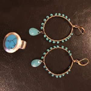 Turquoise drop with matching earrings