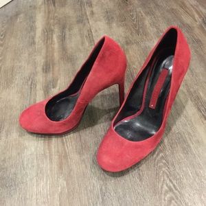Zara Red Suede Heels