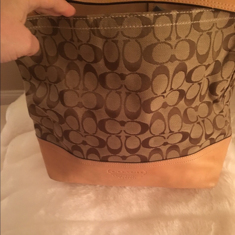 Tan Coach Tote main image 1