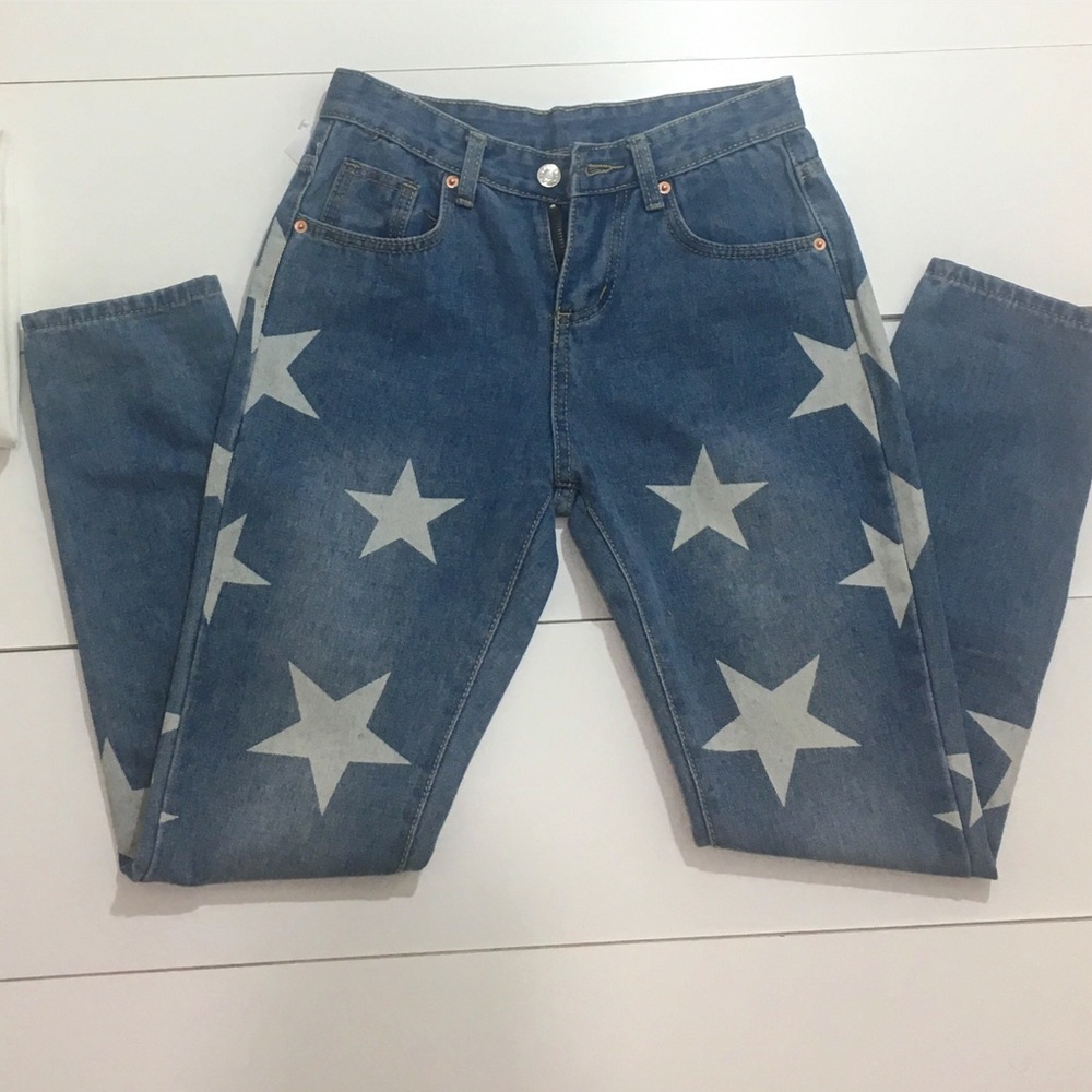 Star pattern jeans 👖🌟