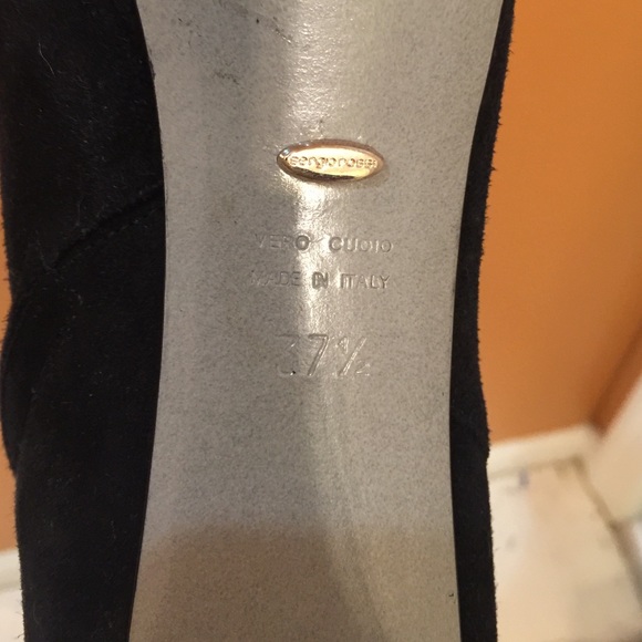 SERGIO ROSSI black suede knee boots - Picture 2 of 4