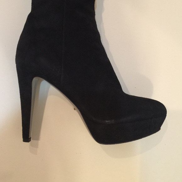 SERGIO ROSSI black suede knee boots - Picture 3 of 4