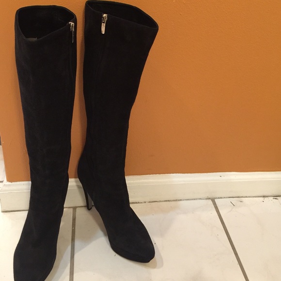 SERGIO ROSSI black suede knee boots - Picture 4 of 4