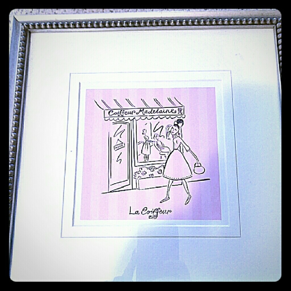 Two Cute Pink Paris decorative Silver framed pics!