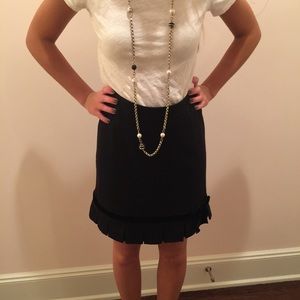 Wool Mini Skirt with Bow Accent