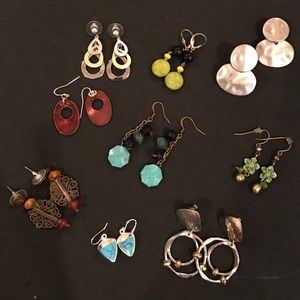 Nine assorted quality costume earrings
