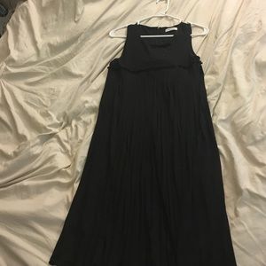 Calvin Klein black pleated cocktail dress