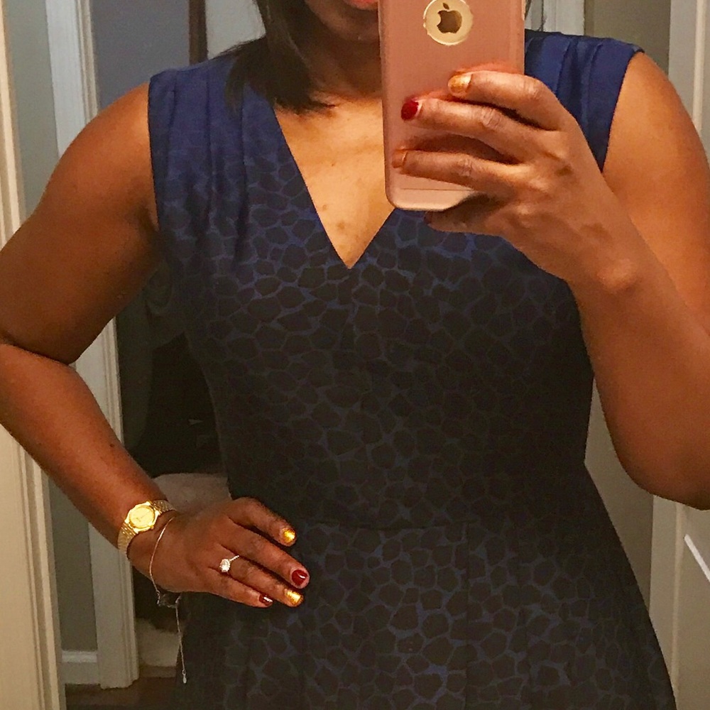 Blue Leopard-Print Dress.
