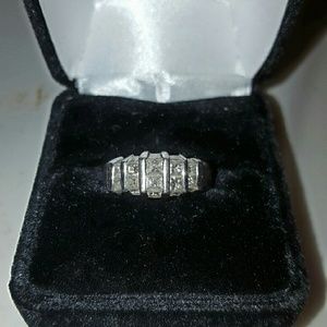(SOLD)14k solid gold channel set princess cut ring