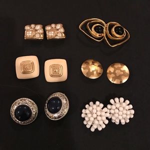 Six pair of big bold sexy earrings from the 80's