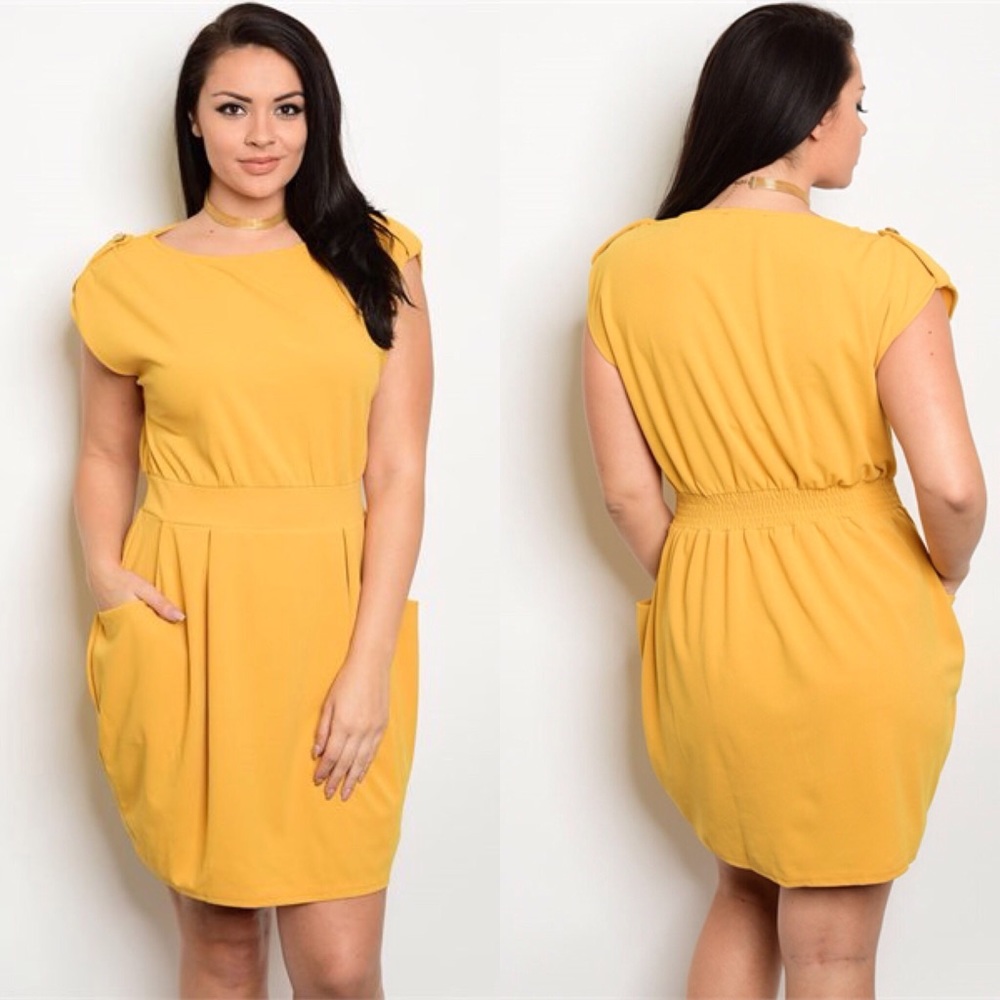 ON $ALE reg $38 1X, 2X, 3X Lovely Yellow Dress