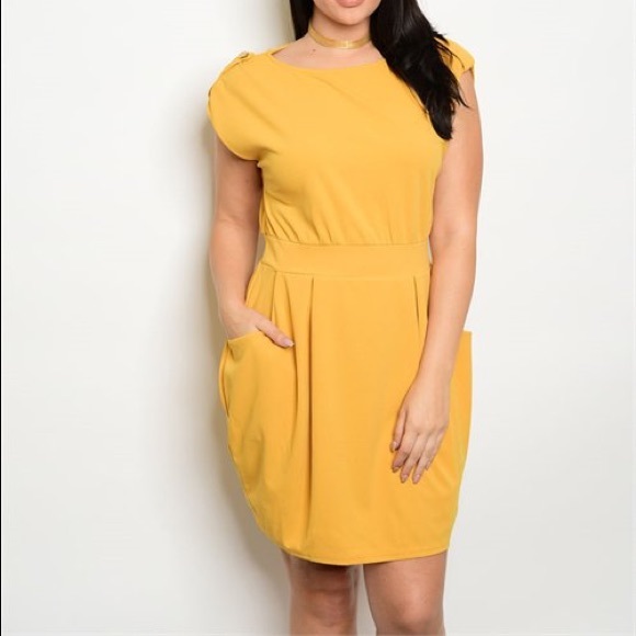 ON $ALE reg $38 1X, 2X, 3X Lovely Yellow Dress - Picture 2 of 3