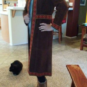 Vintage leather boho coat