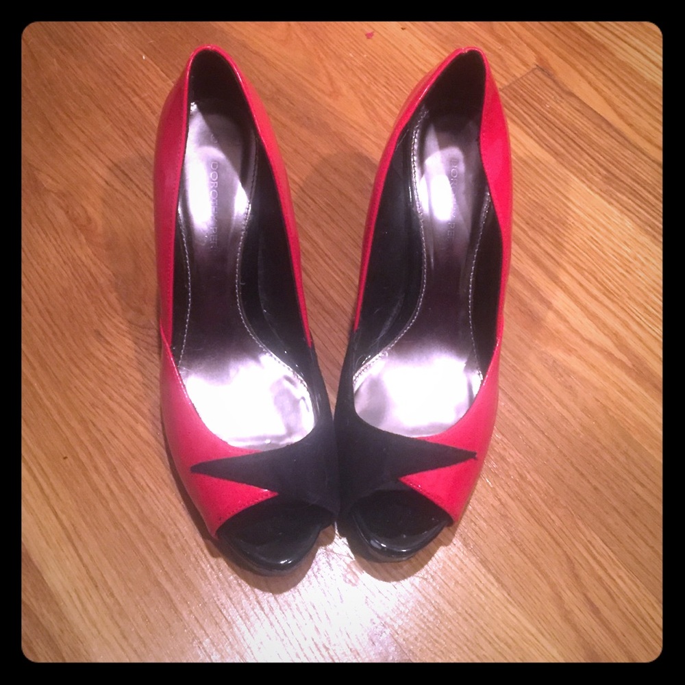 Red and black high heels