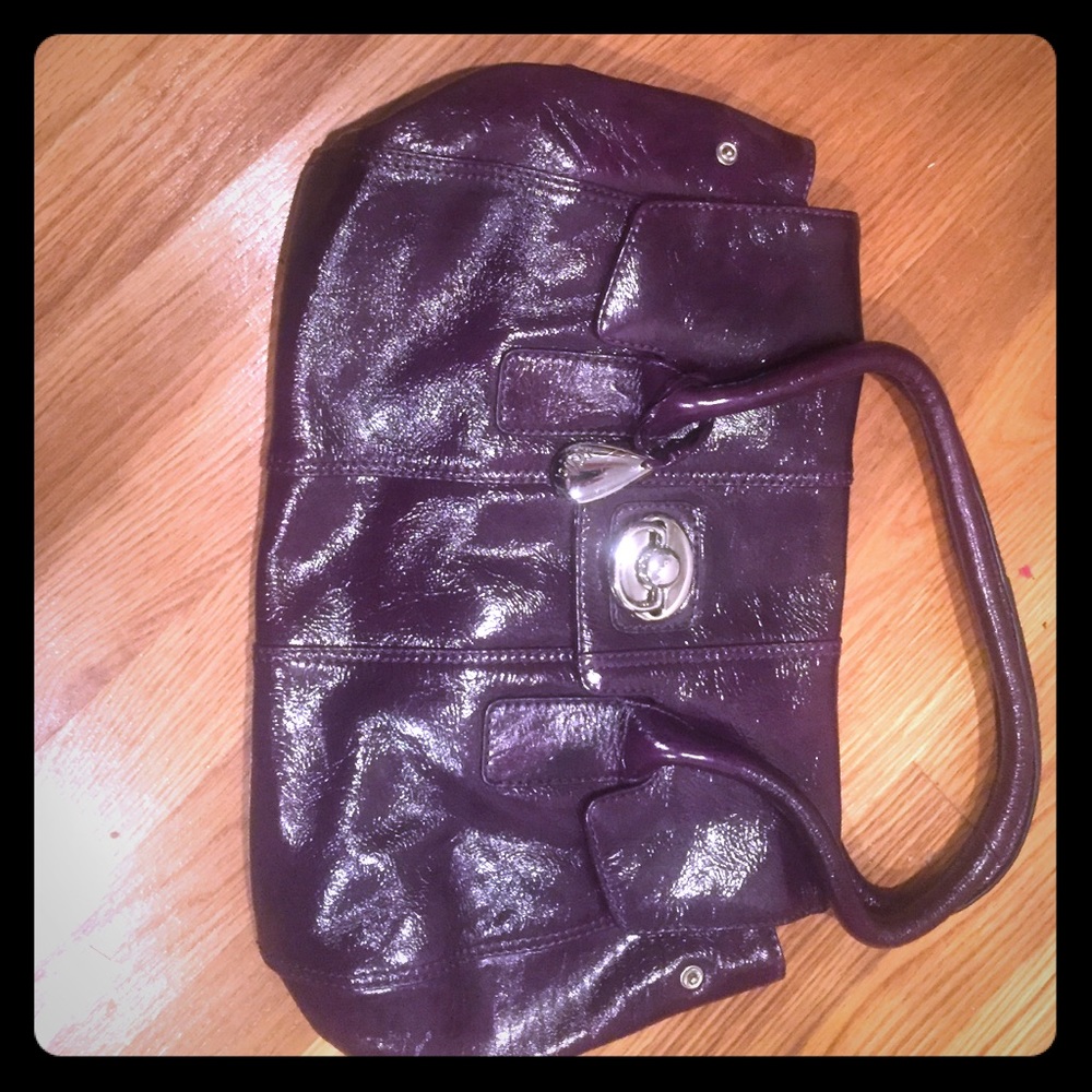 Tula purple patent leather handbag