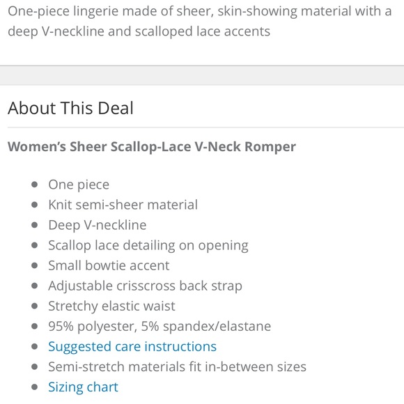 Sale! Lace Romper Lingerie - Picture 4 of 4