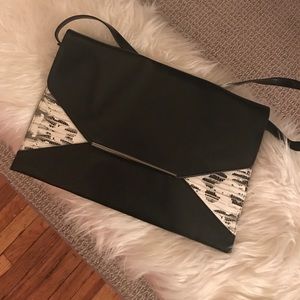 Faux leather black purse