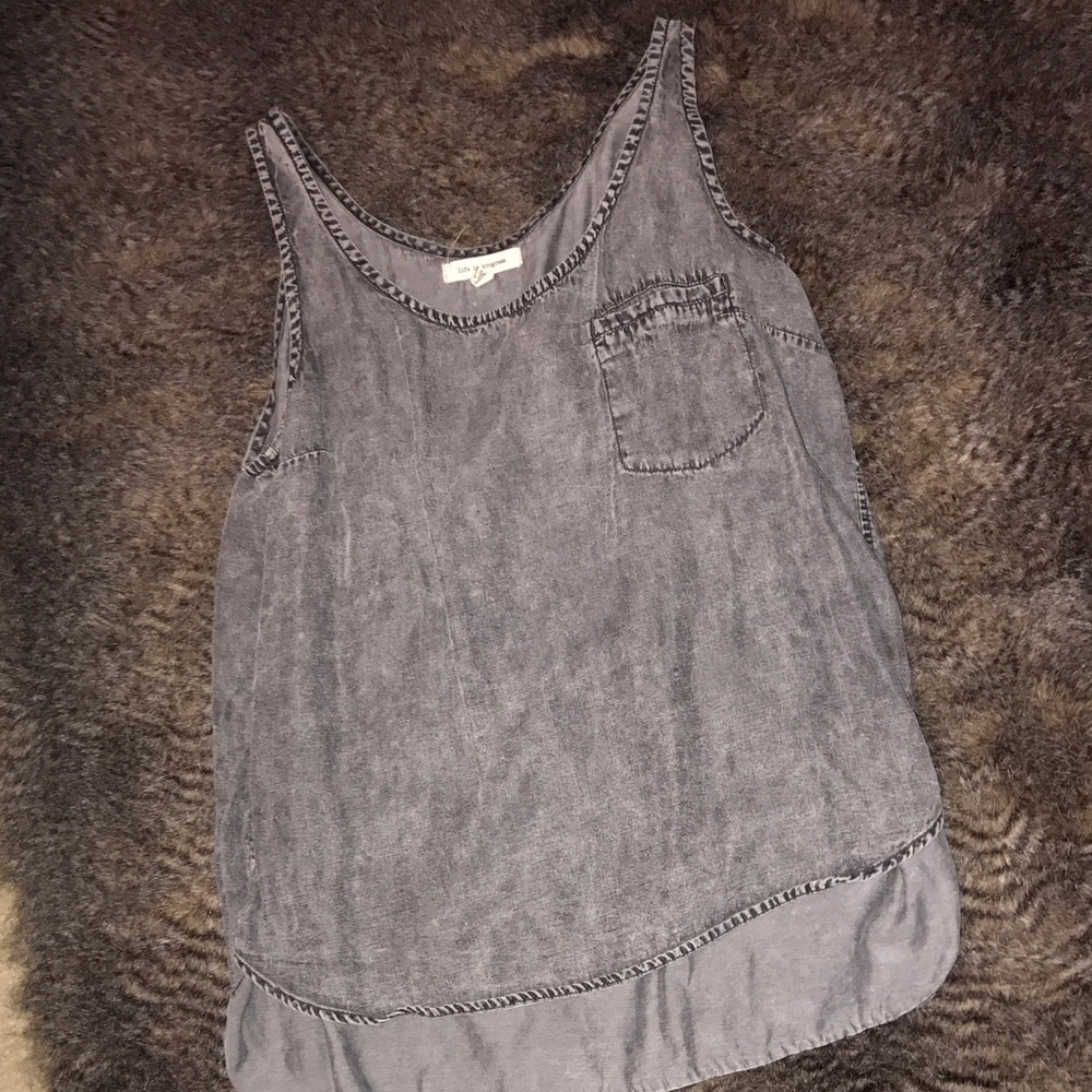 Gray acid wash tank top