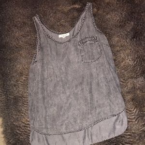 Gray acid wash tank top