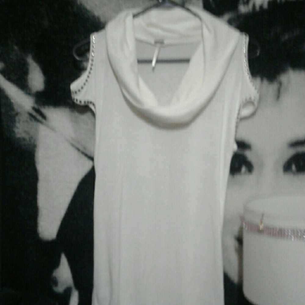 Studded tank top.with cut out shoulders