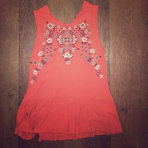 Coral boho tank size large