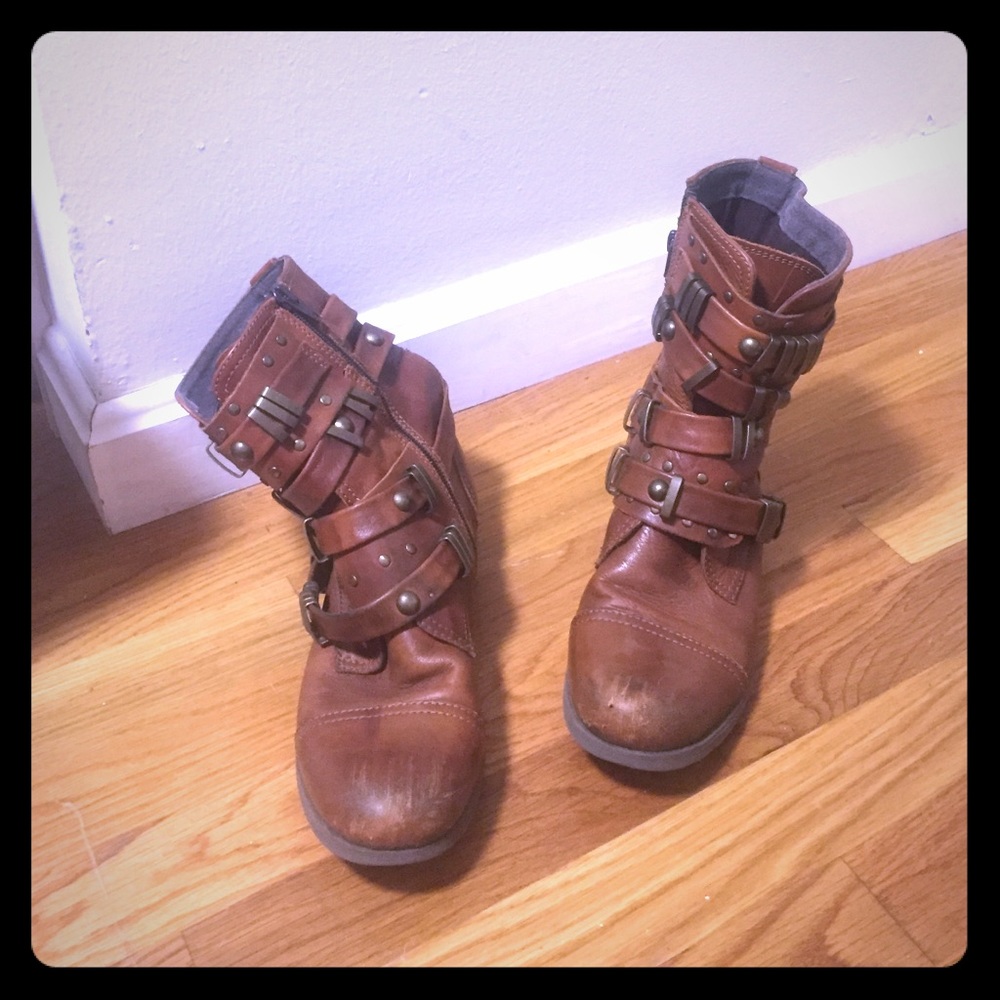 Aldo Light brown  studded biker boots