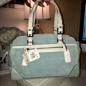BABY Blue Suede Coach Bag