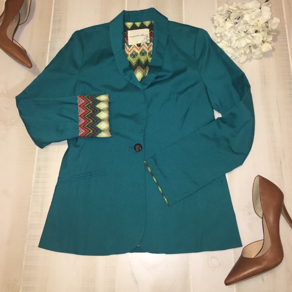 Teal turquoise blazer