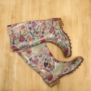 Coach Poppy Graffiti Rain Boots