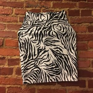 Zebra print pencil skirt