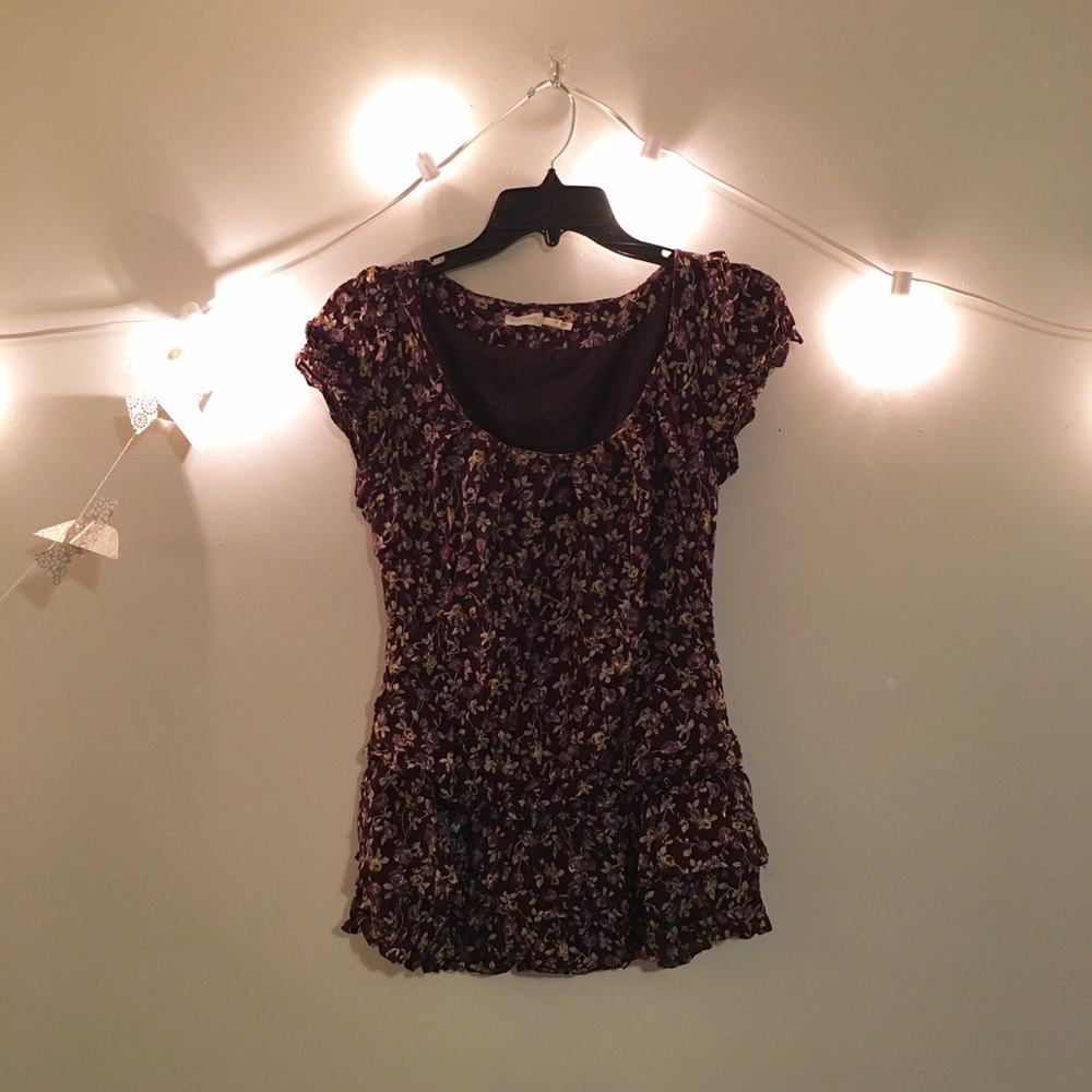 Plum floral blouse