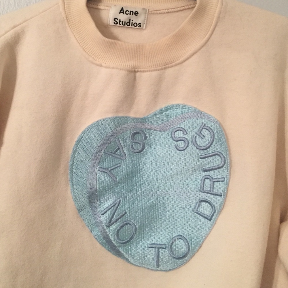 Rare Acne Studios Say No to Drugs sweatshirt