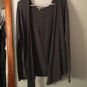 CHARLOTTE RUSSE GREY HOODED CARDIGAN