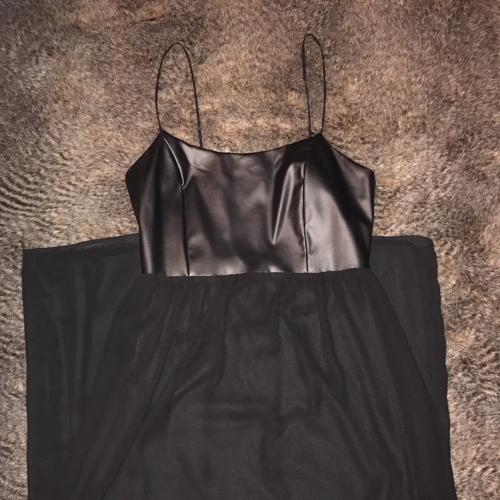 Leather top maxi dress