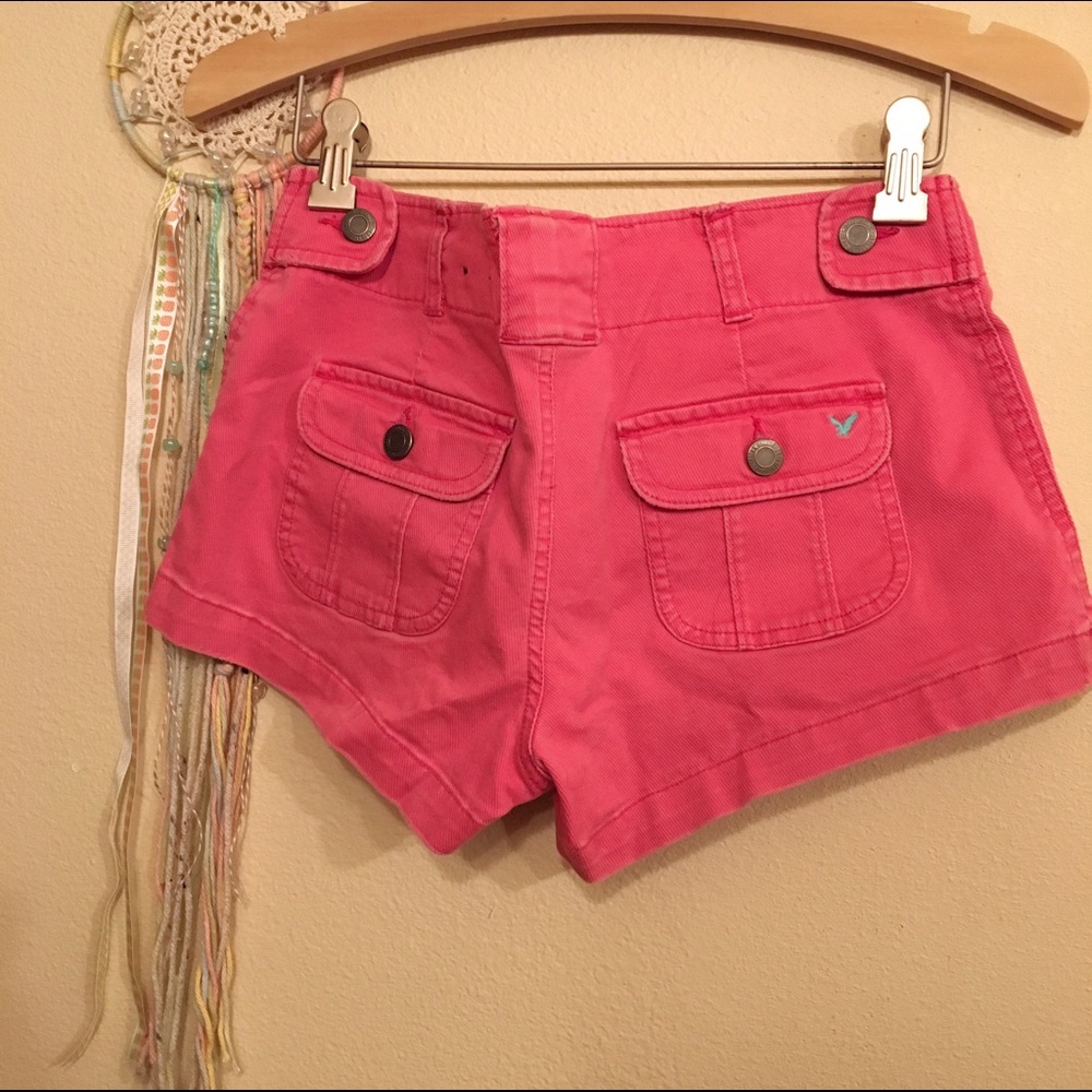 American Eagle Coral Denim Short Size 2 - Picture 2 of 4