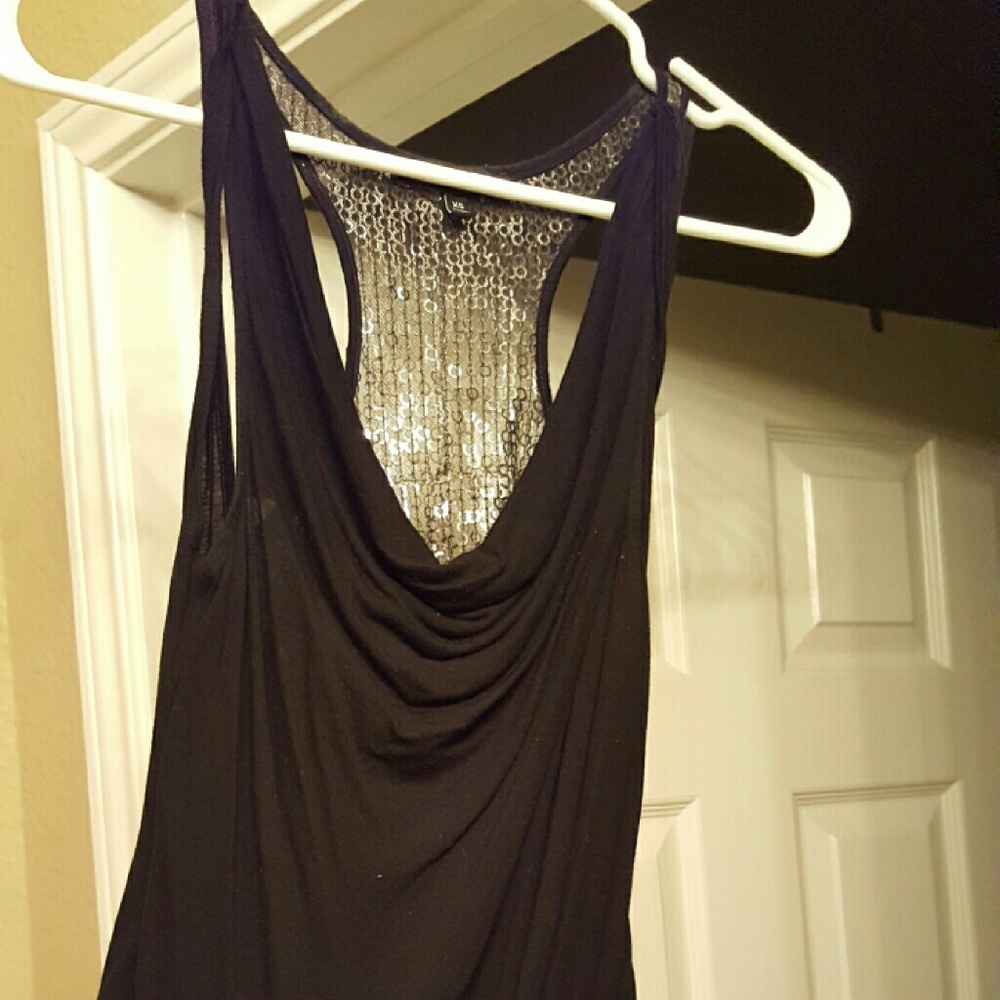 EXPRESS BLACK TOP WITH SILVER ON BACK XS $20 OBO